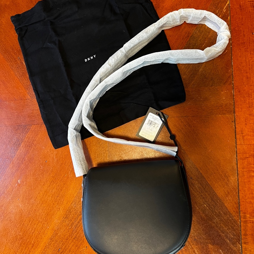 Black DKNY Bedford Saddle Crossbody bag
